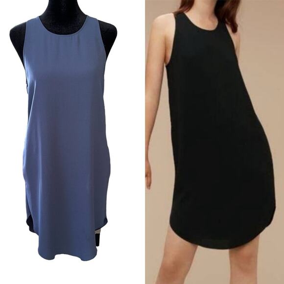 2/$25 Wilfred Aritiza Sebatier Dress Blue Pockets Minimalist Casual XS - Picture 12 of 12